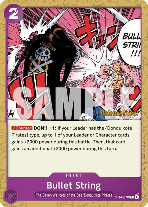 Bullet String OP14-078 Pre-Release One Piece card from The Azure Sea's Seven Release Event Cards