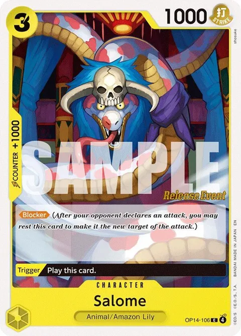 Salome OP14-106 Pre-Release One Piece card from The Azure Sea's Seven Release Event Cards