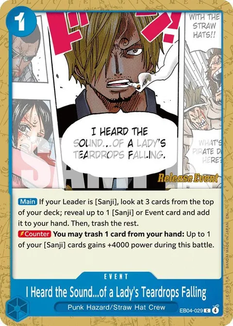 I Heard the Sound...of a Lady's Teardrops Falling EB04-029 Pre-Release One Piece card from The Azure Sea's Seven Release Event Cards