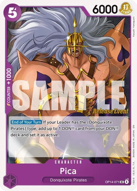 Pica OP14-071 Pre-Release One Piece card from The Azure Sea's Seven Release Event Cards