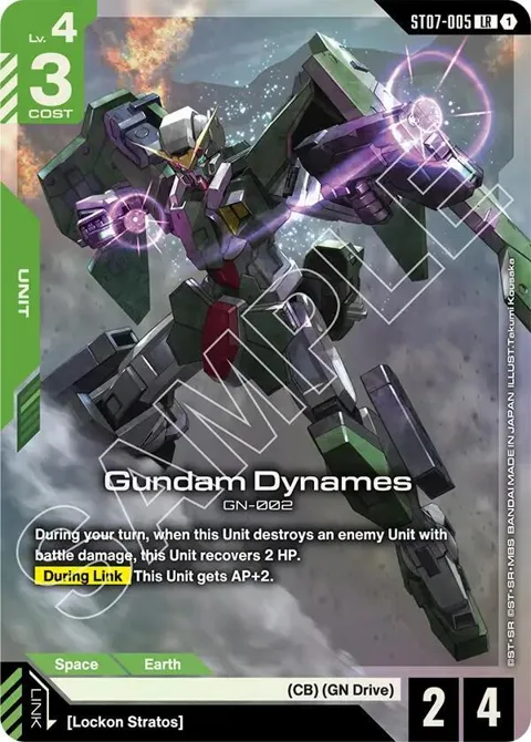 Gundam Dynames LR ST07-005 Gundam card from Starter Deck 07: Celestial Drive