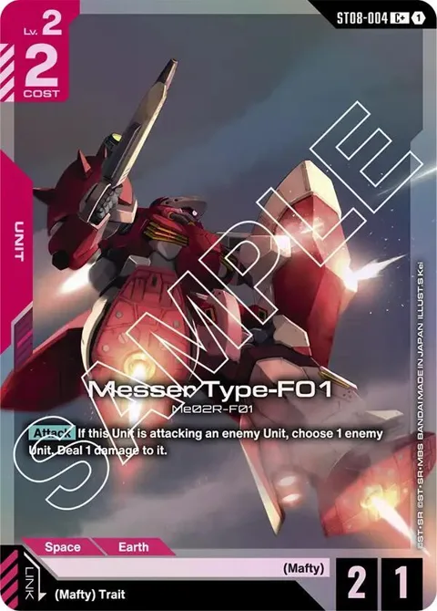 Messer Type-F01 C+ ST08-004 Gundam card from Starter Deck 08: Flash of Radiance