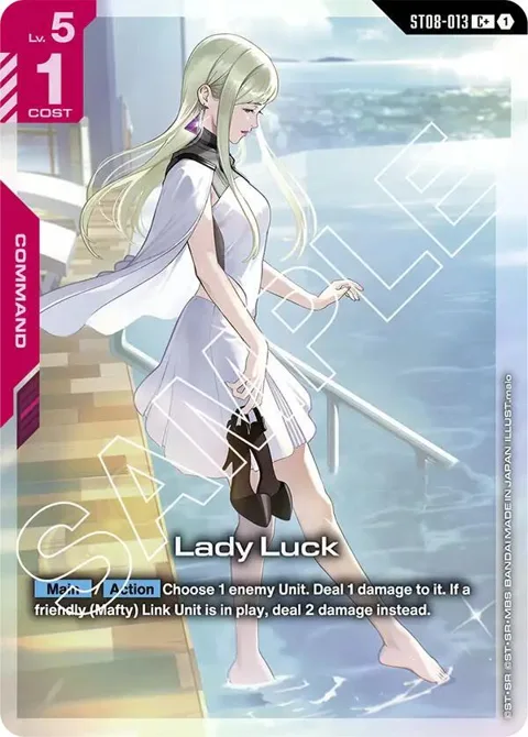 Lady Luck C+ ST08-013 Gundam card from Starter Deck 08: Flash of Radiance