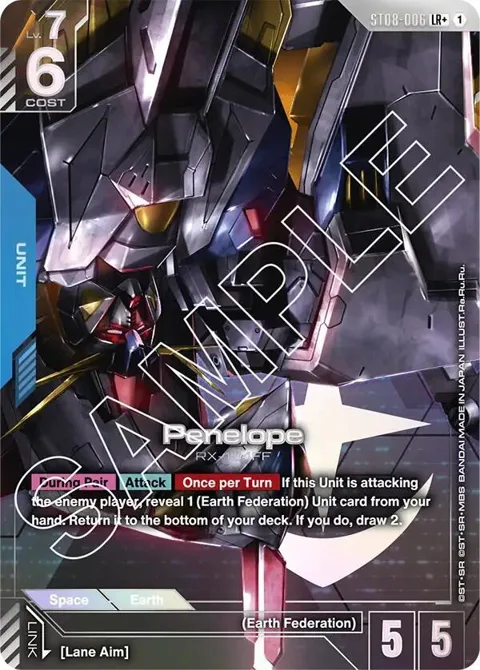 Penelope LR+ ST08-006 Gundam card from Starter Deck 08: Flash of Radiance