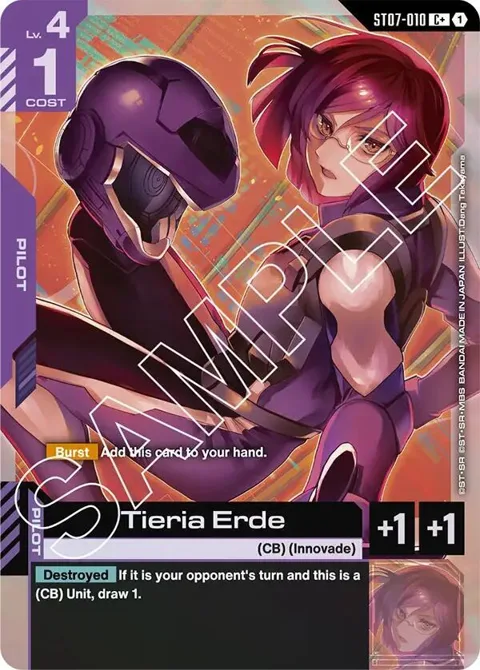 Tieria Erde C+ ST07-010 Gundam card from Starter Deck 07: Celestial Drive
