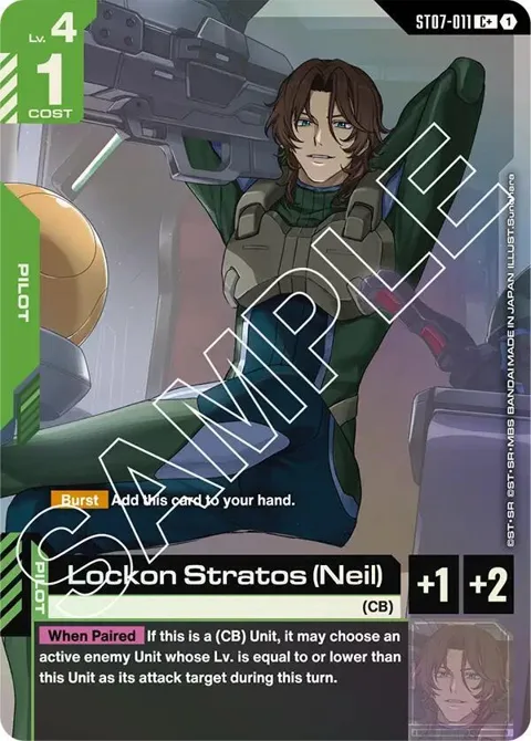 Lockon Stratos Neil C+ ST07-011 Gundam card from Starter Deck 07: Celestial Drive