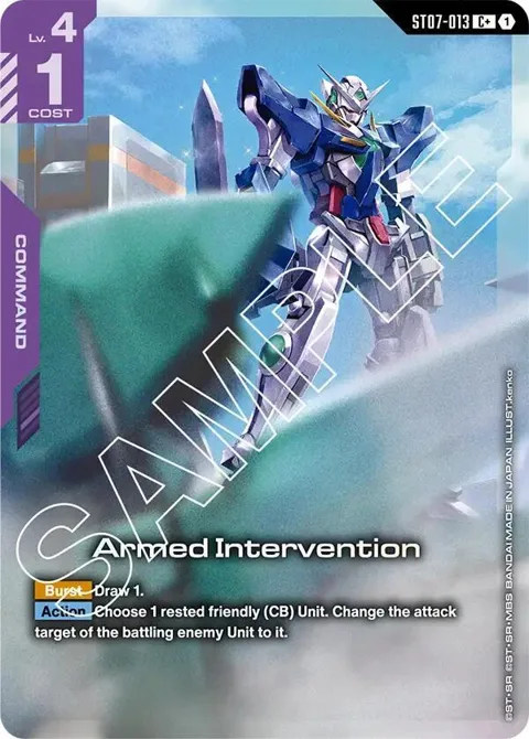 Armed Intervention C+ ST07-013 Gundam card from Starter Deck 07: Celestial Drive