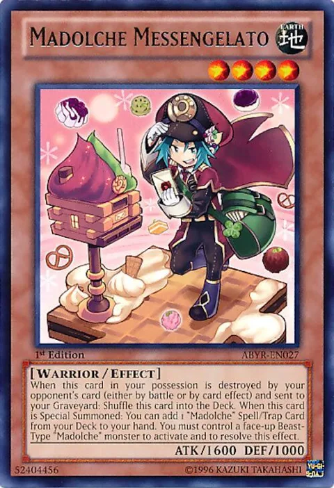 Madolche Messengelato ABYR-EN027 1st Edition Yu-Gi-Oh card from Abyss Rising