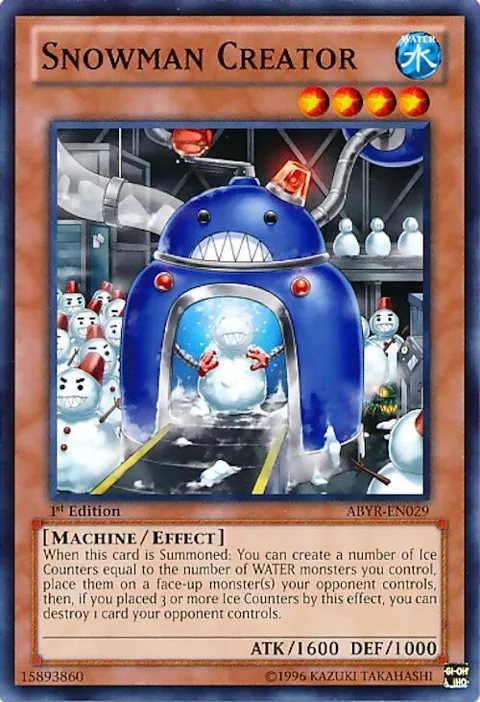 Snowman Creator ABYR-EN029 1st Edition Yu-Gi-Oh card from Abyss Rising