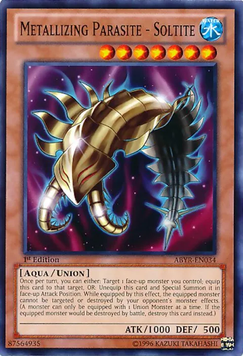 Metallizing Parasite - Soltite ABYR-EN034 1st Edition Yu-Gi-Oh card from Abyss Rising