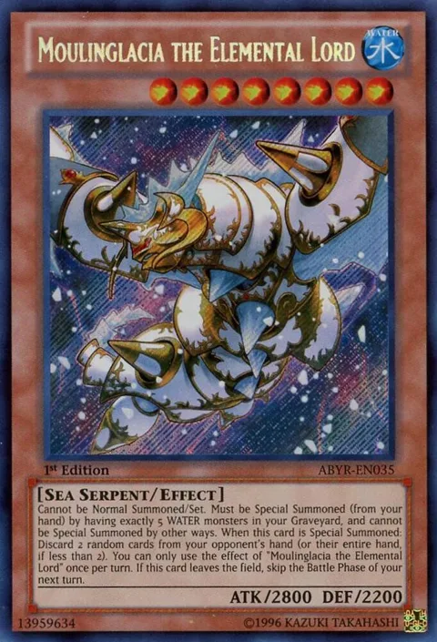 Moulinglacia the Elemental Lord ABYR-EN035 Unlimited Yu-Gi-Oh card from Abyss Rising