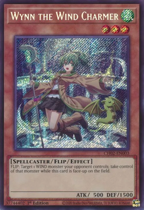 Wynn the Wind Charmer CH02-EN003 Yu-Gi-Oh card from THE CHRONICLES DECK: Spirit Charmers (All-Foil Edition)