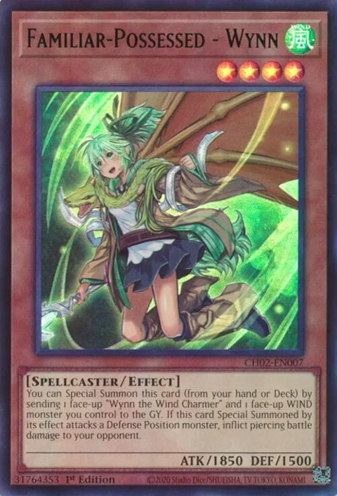 Familiar-Possessed - Wynn CH02-EN007 Yu-Gi-Oh card from THE CHRONICLES DECK: Spirit Charmers (All-Foil Edition)
