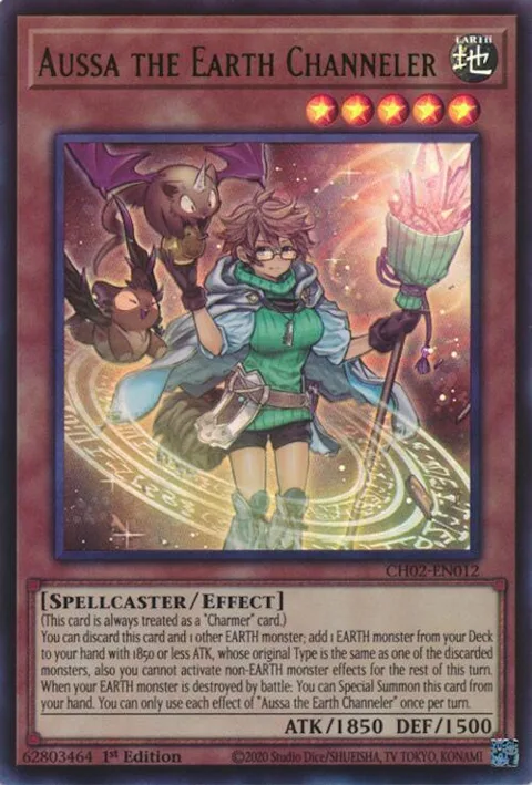 Aussa the Earth Channeler CH02-EN012 Yu-Gi-Oh card from THE CHRONICLES DECK: Spirit Charmers (All-Foil Edition)