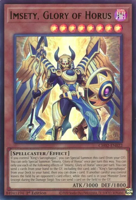 Imsety, Glory of Horus CH02-EN022 Yu-Gi-Oh card from THE CHRONICLES DECK: Spirit Charmers (All-Foil Edition)
