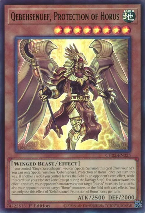 Qebehsenuef, Protection of Horus CH02-EN025 Yu-Gi-Oh card from THE CHRONICLES DECK: Spirit Charmers (All-Foil Edition)