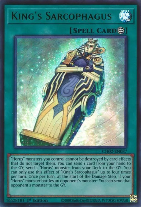 King's Sarcophagus CH02-EN037 Yu-Gi-Oh card from THE CHRONICLES DECK: Spirit Charmers (All-Foil Edition)