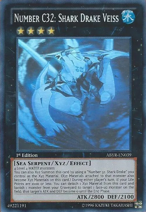 Number C32: Shark Drake Veiss Ghost Rare ABYR-EN039 Unlimited Yu-Gi-Oh card from Abyss Rising