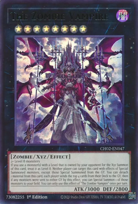 The Zombie Vampire CH02-EN047 Yu-Gi-Oh card from THE CHRONICLES DECK: Spirit Charmers (All-Foil Edition)