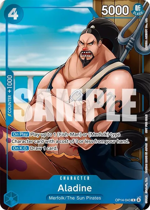 Aladine Dash Pack OP14-043 One Piece card from The Azure Sea's Seven