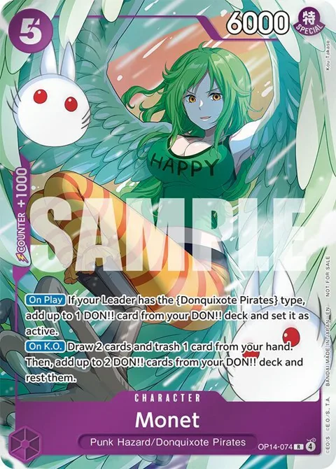 Monet Dash Pack OP14-074 One Piece card from The Azure Sea's Seven