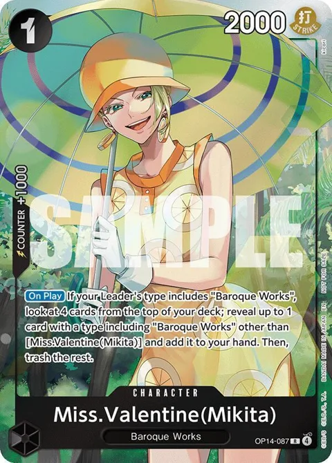 Miss.Valentine Mikita Dash Pack OP14-087 One Piece card from The Azure Sea's Seven