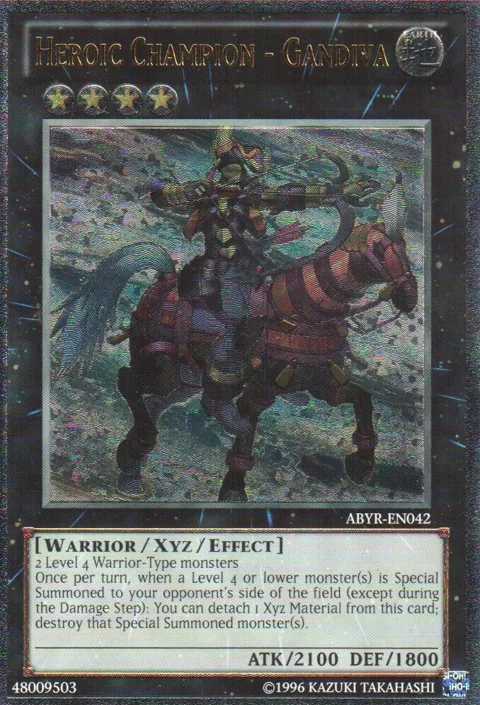 Heroic Champion - Gandiva Ultimate Rare ABYR-EN042 1st Edition Yu-Gi-Oh card from Abyss Rising
