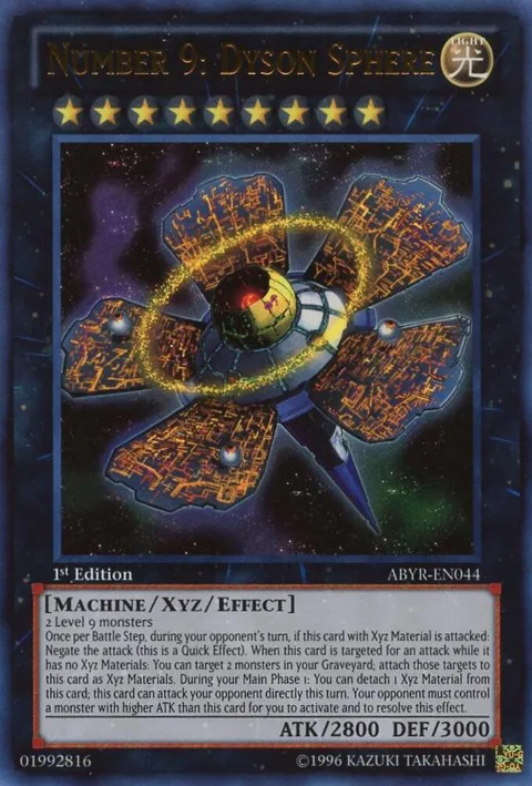 Number 9: Dyson Sphere ABYR-EN044 1st Edition Yu-Gi-Oh card from Abyss Rising
