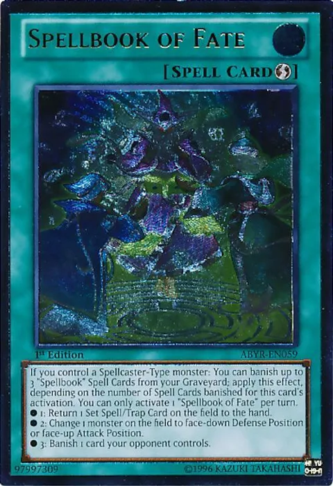 Spellbook of Fate Ultimate Rare ABYR-EN059 Unlimited Yu-Gi-Oh card from Abyss Rising