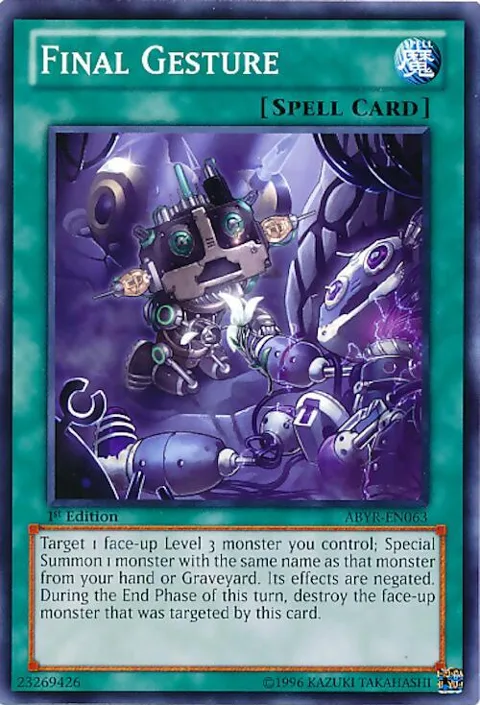Final Gesture ABYR-EN063 Unlimited Yu-Gi-Oh card from Abyss Rising