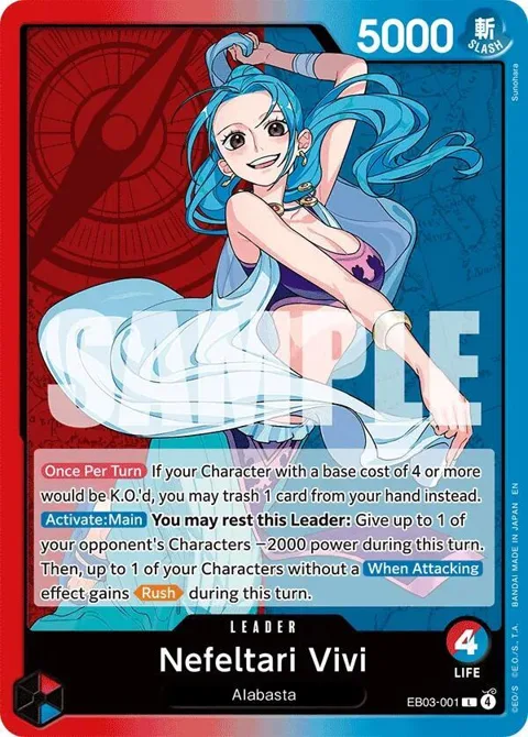 Nefeltari Vivi EB03-001 One Piece card from Extra Booster: One Piece Heroines Edition