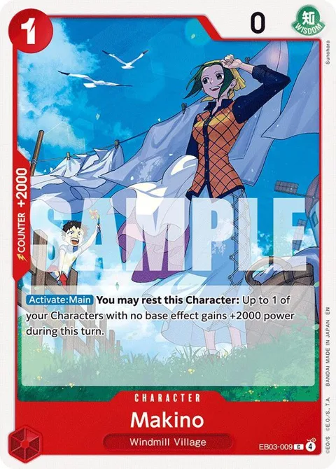 Makino EB03-009 One Piece card from Extra Booster: One Piece Heroines Edition