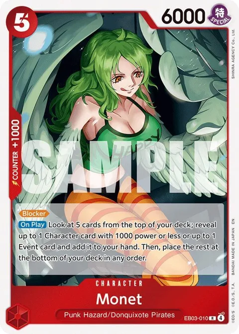 Monet EB03-010 One Piece card from Extra Booster: One Piece Heroines Edition