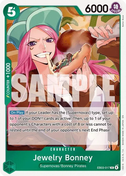 Jewelry Bonney EB03-017 One Piece card from Extra Booster: One Piece Heroines Edition