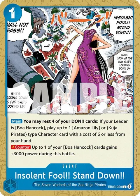 Insolent Fool!! Stand Down!! EB03-029 One Piece card from Extra Booster: One Piece Heroines Edition