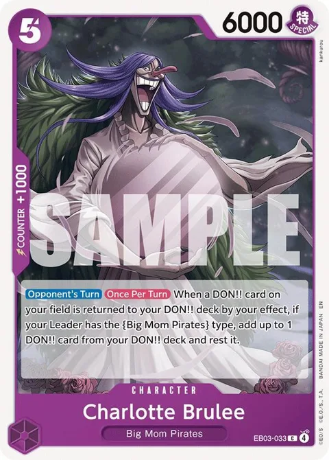 Charlotte Brulee EB03-033 One Piece card from Extra Booster: One Piece Heroines Edition