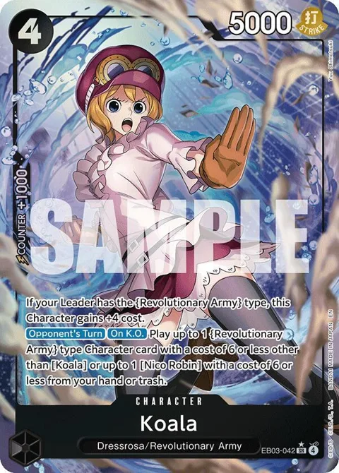 Koala Alt Art EB03-042 One Piece card from Extra Booster: One Piece Heroines Edition