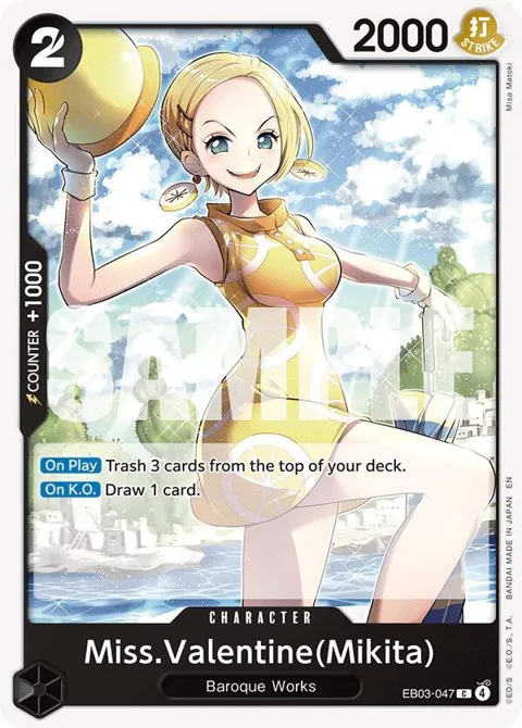 Miss.Valentine Mikita EB03-047 One Piece card from Extra Booster: One Piece Heroines Edition