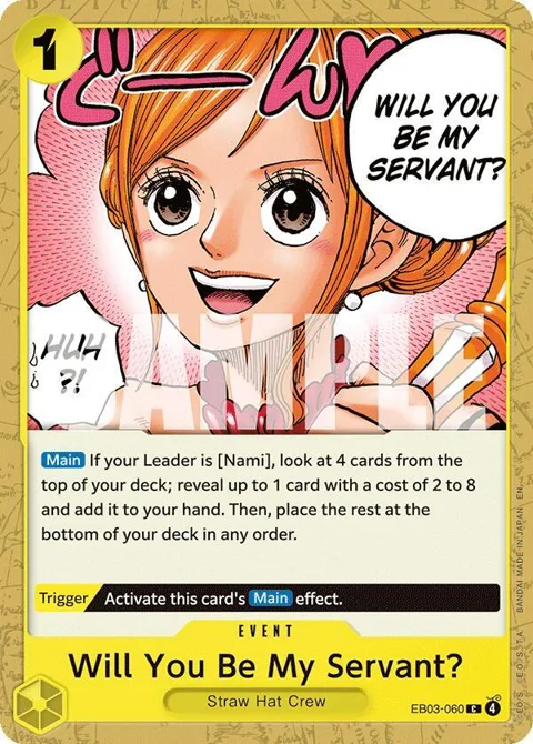 Will You Be My Servant? EB03-060 One Piece card from Extra Booster: One Piece Heroines Edition