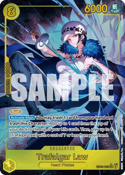 Trafalgar Law Alt Art EB03-062 One Piece card from Extra Booster: One Piece Heroines Edition