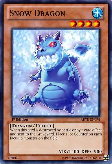 Snow Dragon ABYR-EN094 1st Edition Yu-Gi-Oh card from Abyss Rising