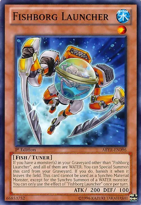Fishborg Launcher ABYR-EN096 1st Edition Yu-Gi-Oh card from Abyss Rising