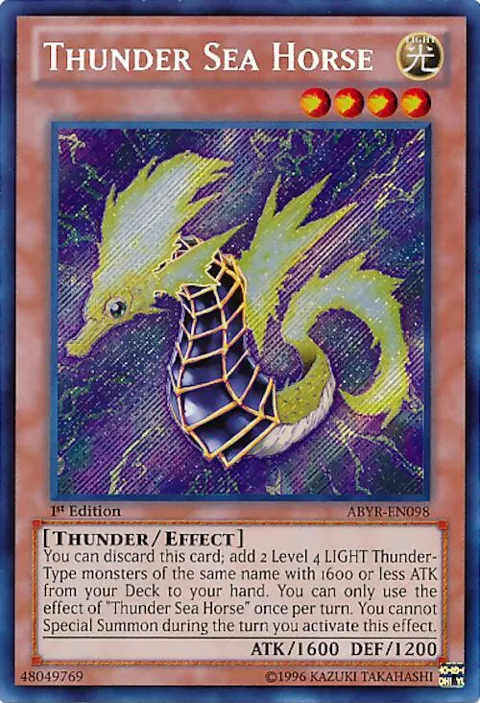 Thunder Sea Horse ABYR-EN098 Unlimited Yu-Gi-Oh card from Abyss Rising