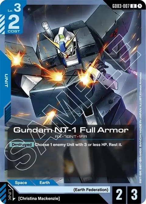 Gundam NT-1 Full Armor GD03-007 Gundam card from Steel Requiem