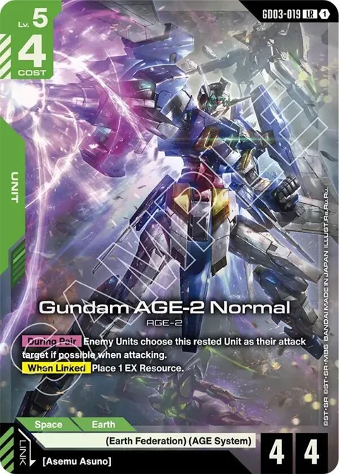 Gundam AGE-2 Normal GD03-019 Gundam card from Steel Requiem