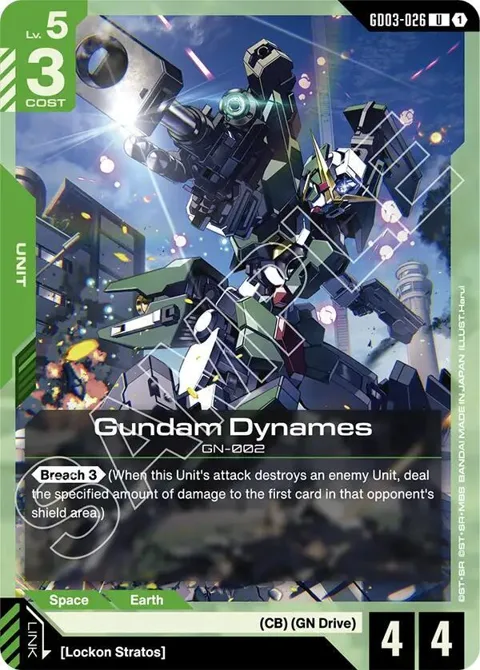 Gundam Dynames GD03-026 Gundam card from Steel Requiem