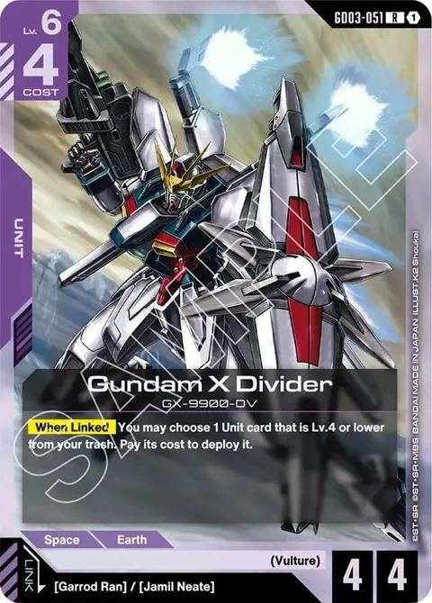 Gundam X Divider GD03-051 Gundam card from Steel Requiem