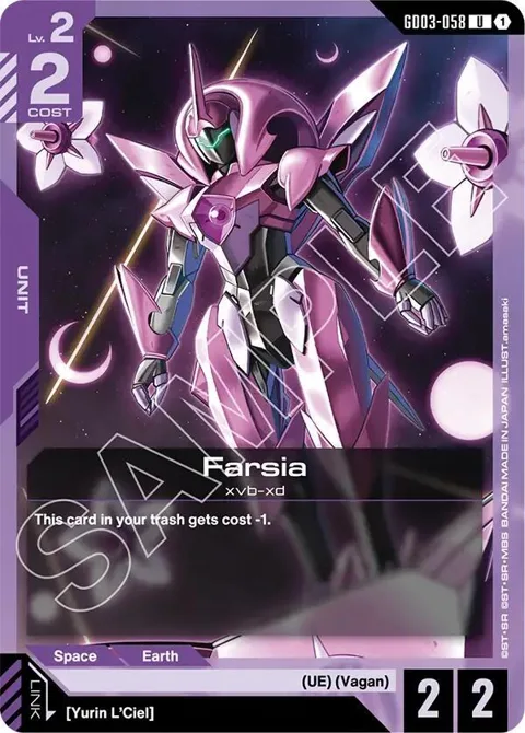 Farsia GD03-058 Gundam card from Steel Requiem