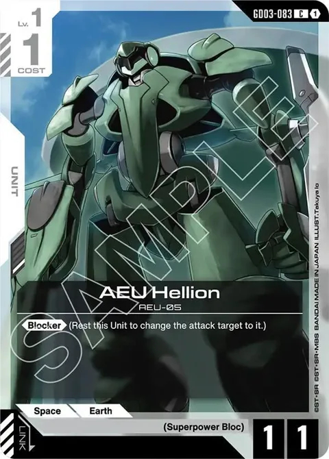 AEU Hellion GD03-083 Gundam card from Steel Requiem