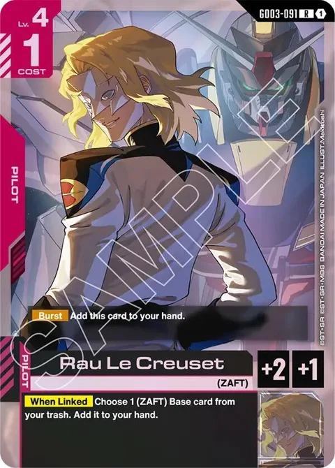 Rau Le Creuset GD03-091 Gundam card from Steel Requiem